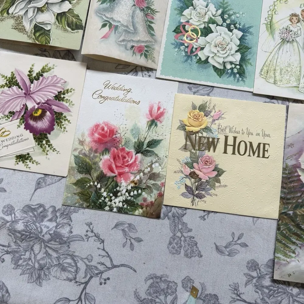 Vtg 50s/60s MCM Bridal Shower Wedding Card Lot 20 Used Ephemera Junk Journal